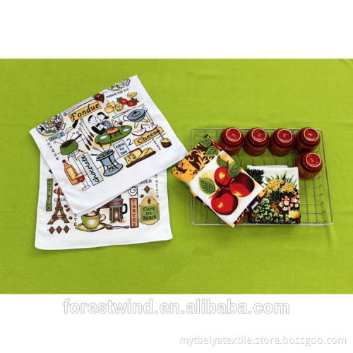 Factory Price Terry Printed Cotton Kitchen Tea Towel